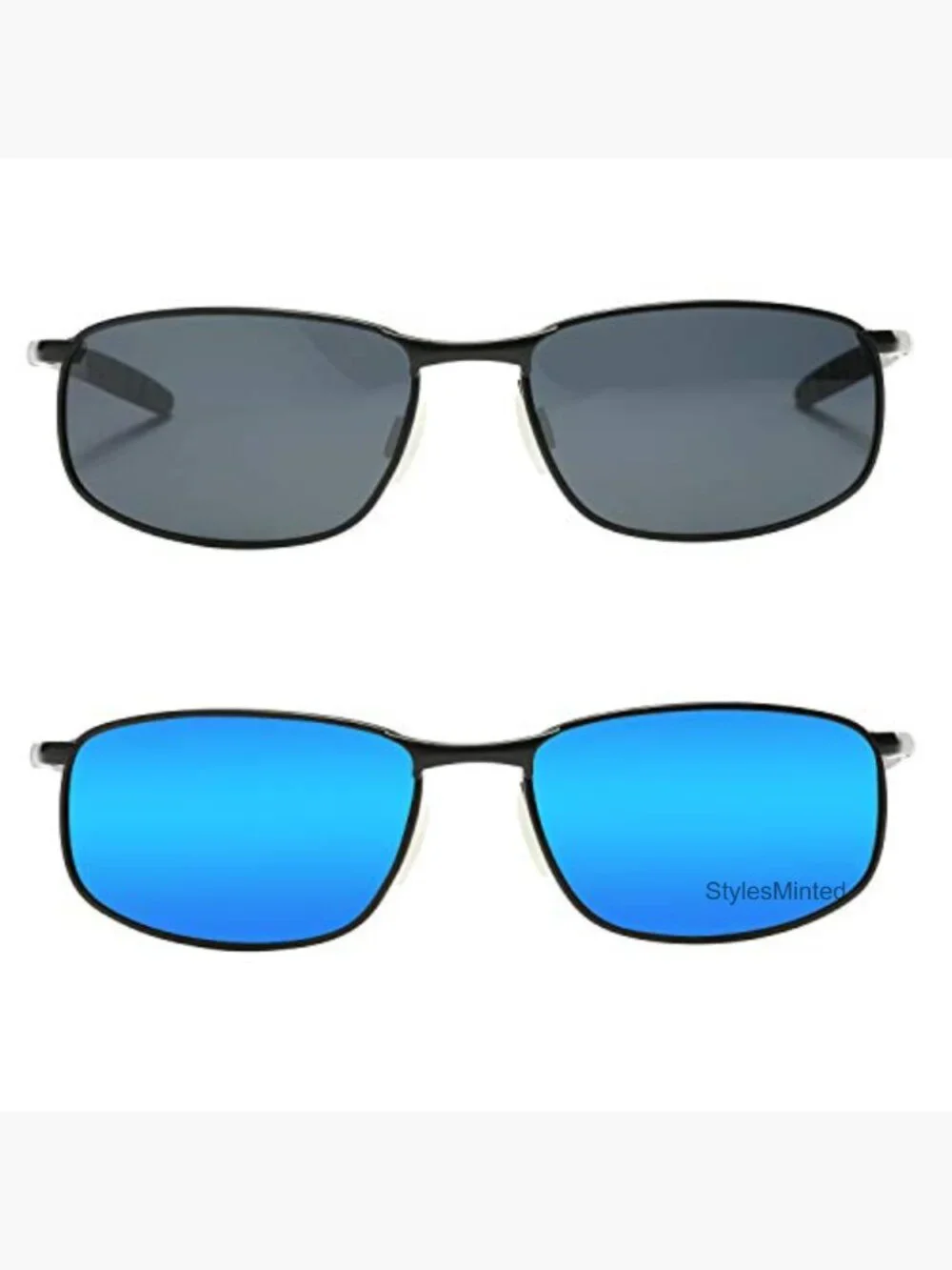 Polarized Wrap Sunglasses for Men, Metal Frame, UV Protection, Fishing Driving